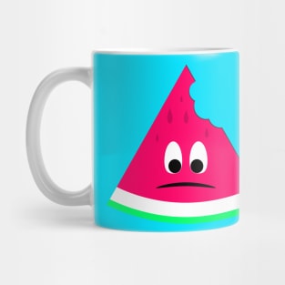 Cute sad bitten piece of watermelon Mug